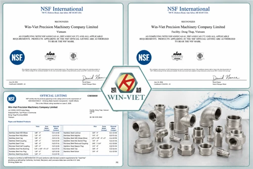 WIN-VIET تجدد بنجاح شهادة NSF لمكونات نظام مياه الشرب